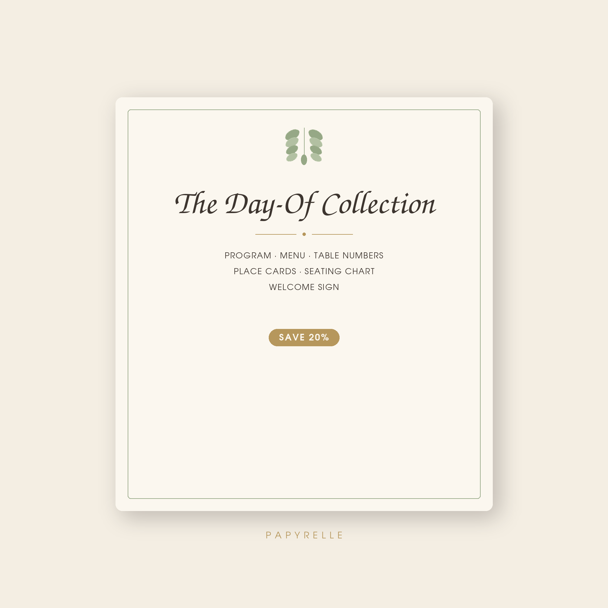 Day-Of Wedding Stationery Bundle — Save 20%