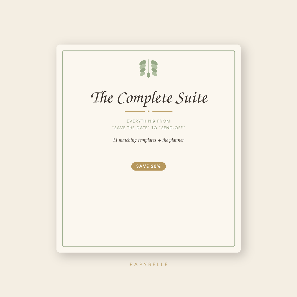 Complete Wedding Template Suite — Save 20%